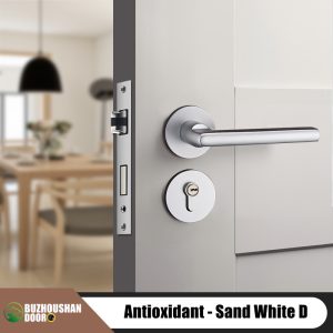 Minimalist Aluminum Door Lever Lock – Square & Round Base for Interior Doors