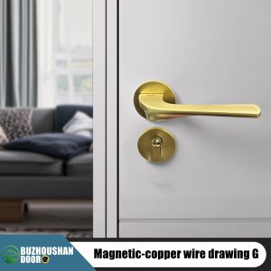Modern Round Rosette Door Handle Lock – Aluminum Alloy Interior Use