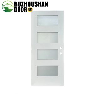 Modern 4 Lite Smooth White Fiberglass Door | Fiberglass Door Wholesale