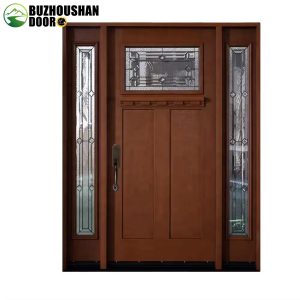 Craftsman Oak Fiberglass Entry Door with Sidelites | Fiberglass Door Wholesale