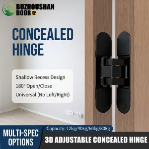 Buzhoushan 3D Adjustable Concealed Hinge - 180° Heavy Duty Hidden Door Hinge